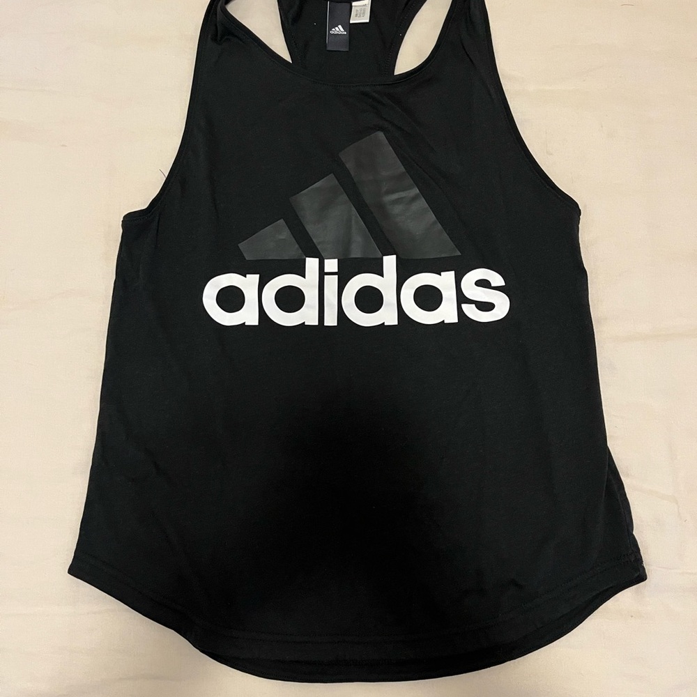 Adidas Black and White Logo Tank Top
